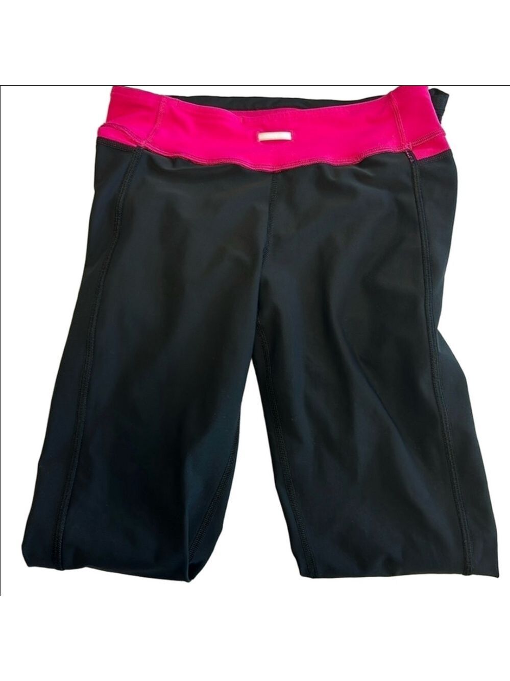 Ivivva by Lululemon Girls Size 14 Black Pink Ruched Yoga Leggings